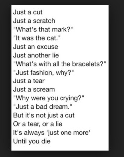 They say are you okay, but never ask why.