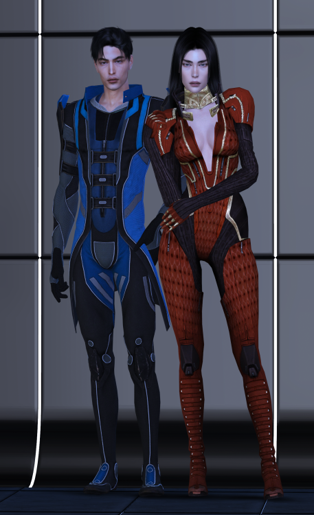 Mass Effect setNew meshFor male/femaleFull body7 colorsHQ compatibleSet contains: two costumeDOWNLOA