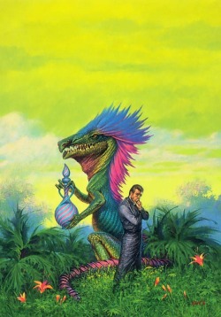 70sscifiart:  “  James Blish’s Hugo Award-winner   A Case of Conscience   sends a Jesuit scientist on an expedition to an alien planet inhabited by a reptilian creature. The aliens aren’t technically dinosaurs, but no one told the cover artists