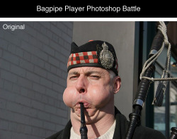 tastefullyoffensive:  Bagpipe Player Photoshop