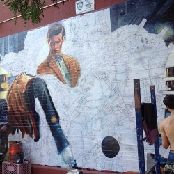 gingerchic333:  knights-of-the-fandom-world:  Someone has been painting this on a wall in Brooklyn! I found the finished mural! ragggedy-man  THIS IS GLORIOUS 