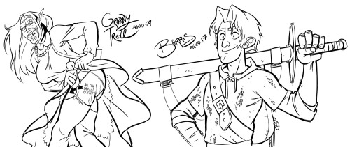 Sketches of Granny Trellimar &amp; Barris from the impromptu stream tonight!Thanks so, so much f
