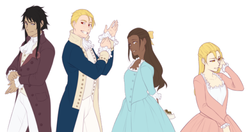 asksds:Hamilton: Aureus (7deadly)Burr: Lucius (strangesins)Eliza: KindnessAngelica: AvariceJefferson