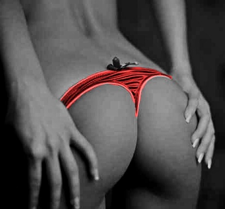fancycolorart: Red panties tease
