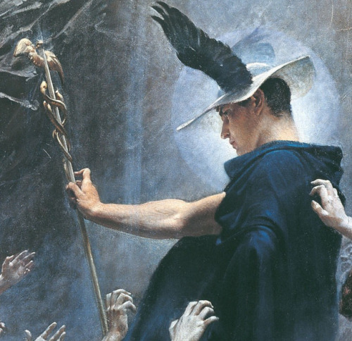 closeupofpaintings:Adolf Hirémy-Hirschl - The Souls of Acheron, 1898 (detail), oil on canvas