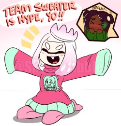 skyplayssplatoon:As promised, here’s my drawing of Pearl representing Team Sweater! I’M SORRY I DOUBTED YOU… ok she’s adorable X3