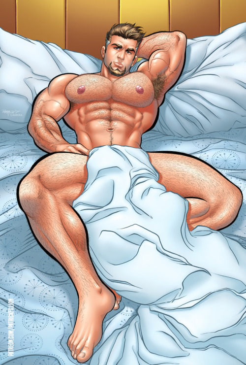 TRIP naked in bed&hellip; the SFW version. Who wants to see what he’s hiding beneath the c
