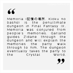 fainaru-fantaji-ix:Final Fantasy Meme: 3/3 locations(requested by THE-GREAT-BAE-TEMPLE) → Memoria