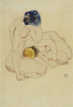 adreciclarte:    Egon Schiele - Zwei Freundinnen (1912)   