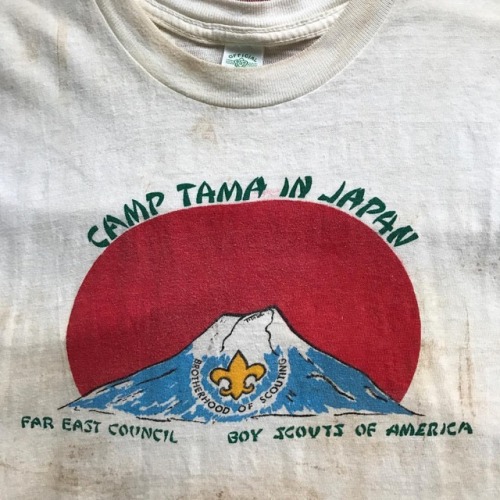 RARE ca. 1950s - 60s Japanese Boy Scout t-shirt in a larger size (marked men’s xl)! Coming to 