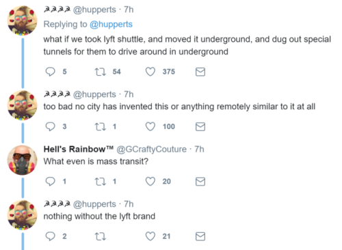 heyhowiee:  racism. because people associate “bus” with poor minorities and think that Lyft or Uber is somehow magically different. I take the train and bus every day and I am one of the few white people who do. because they still think it’s just