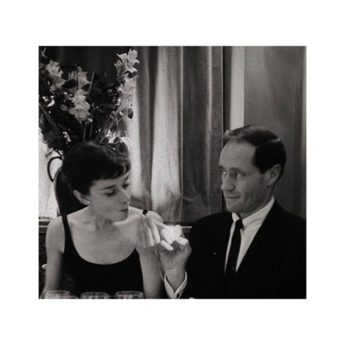 Audrey Hepburn & Mel Ferrer in Paris, 1955.