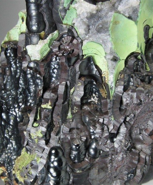 Hematite Stalactites with Calcite - Florence Mine, England