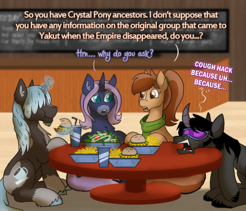 ask-king-sombra:  HAY… BURGERS… ARE ACTUALLY…. DELICIOUS  =O!!…heh, Sombra looks oddly cute with that sammich in his mouth like that. xp