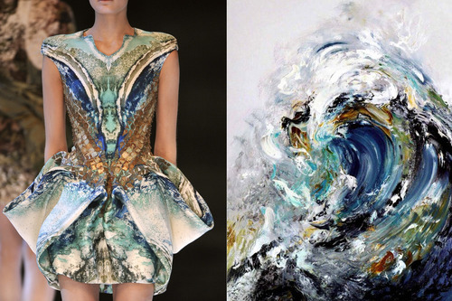  alexander mcqueen x maggi hambling waves 