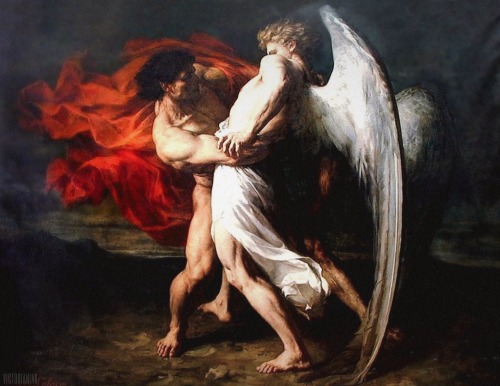 Jacob Wrestling With The Angel (1865) by Alexander Louis Leloir