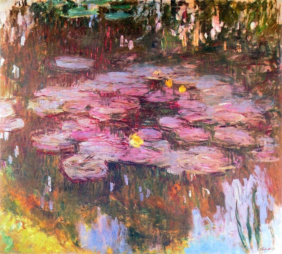 goodreadss: Water Lilies, Pink - Claude Monet