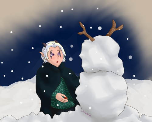 araavos: Rayla’s First Snow-ElfHey there @cruxisma! I was your fill-in santa for the @tdpholidayex