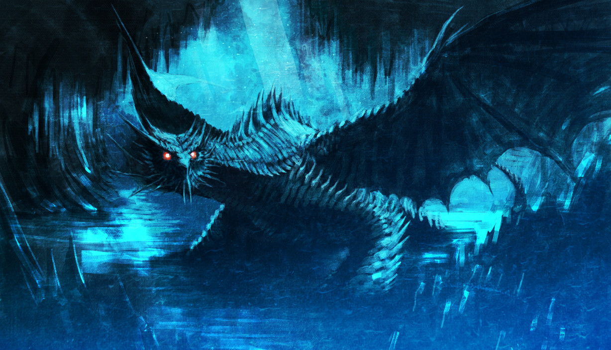 Mtgr 落書きドラゴン 地底湖で水浴び中 Mtgr 落書きドラゴン 地底湖で水浴び中
