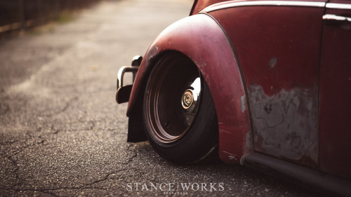 Brent Favreau’s 1961 Red over Red Ragtop Volkswagen Beetle.More cars here.