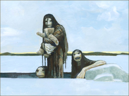 cryptids-of-the-world:The Qallupilluit are humanoid creatures from Inuit mythology. The Qallupilluit