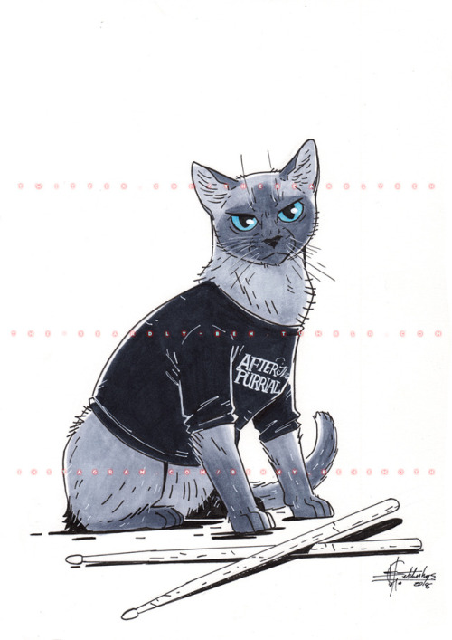 the-beardly-ben:  And that’s the final week of my #inktober2018 heavy metal kitties. I have th
