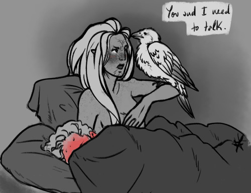 macynell:serpentsshipmate:Freya the raven does not approve of Cullen. Also, she’s very good at mimic