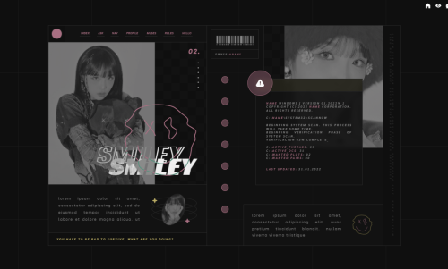 springdoy:*     THEME 071 : SMILEY.— FEATURES: different tab options: single muse, multimuse, rules.