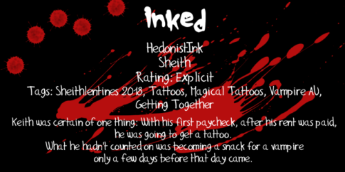 Title: Inked Fandom: Voltron Pairing: Sheith Rating: Explicit Additional Tags: Getting Together, Tat