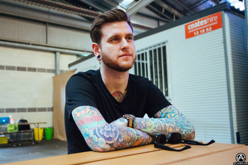 gorgeous-little-killjoys:  Neil Westfall of A Day To Remember at Soundwave Festival 2014 by Adam Elmakias  
