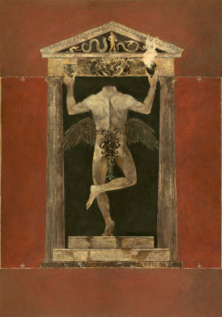 ratatoskryggdrasil:  artfreyparis:The Hanged Man / Gift of Prometheus, 2017                                          Acrylics and gilding on paper Denis Forkas