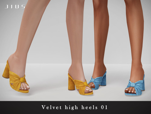 jius-sims:The Velvet Collection Part I[Jius] Velvet high heels 0110 swatchesSuitable for basic gameH