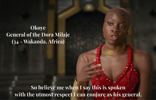 thanos-the-dad-titan:egotheplanet: Avengers the Reality Show Interview - Wakanda EditionOkoye 