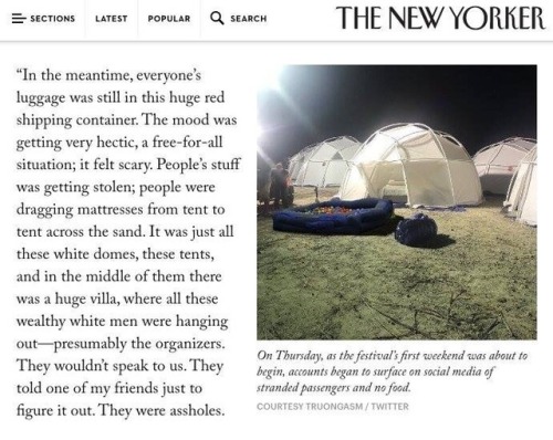 myleg: the new yorker published a photo from fyre fest that was photoshopped to include the dashcon 