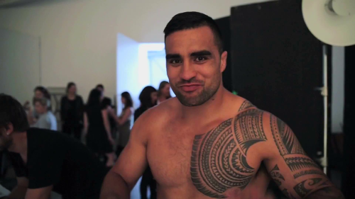 roscoe66:  Liam Messam hams it up for the adult photos