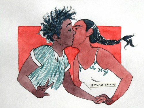 prongsiedraws:Sometimes girls like to kiss other girls