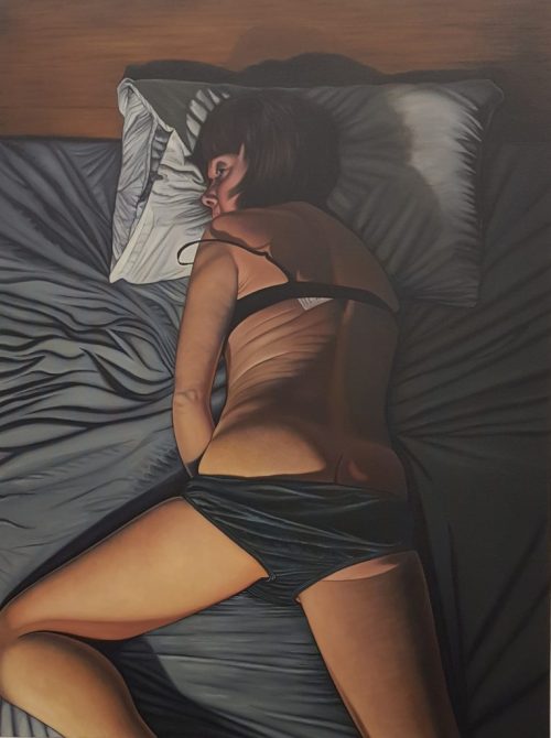 diabeticlesbian: Sadie Lee, “Self Portrait” Oil on Canvas, 2018