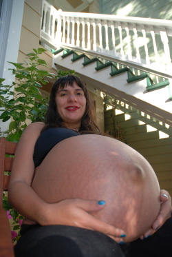jagoraven:  pregnantandsexygirls:  adulthings:  She’s huge!  Ready to burst  Triplets I think too. Fucking hot! 