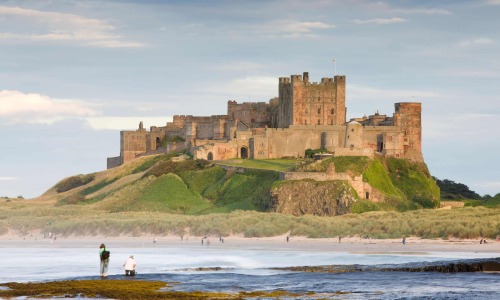 Bamburgh Castle - Northumbria England. Built by the Normans in 1164 . Site of Din Guaire, capital of