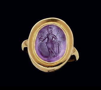 Roman ametyst ringstones, circa 1c-2c AD.Amethyst was used as a gemstone by the ancient Egyptians an