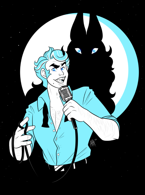 Day 30: What blue eyes you have..Gotta draw my crooner werewolf Howlin Howie eventually.