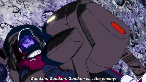 baddroid:  the first minute of episode 2 where they say Gundam 20 times