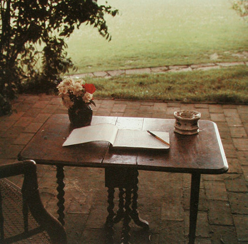 karnerblues:Virginia Woolf’s working table, photographed by Gisèle Freund (1965)