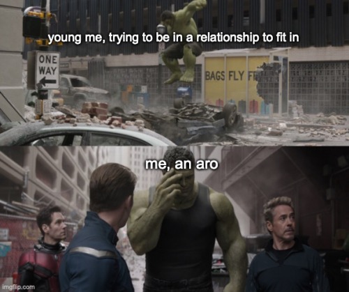 raavenb2619:[ID: The regretful Hulk meme. In the first panel, 2012 Hulk, labelled “young me, trying 