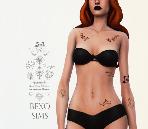 (TS4) Mini tattoo set #1 by BexoSims14 swatches6 categoriesDOWNLOADthank you, if you use it, do not 