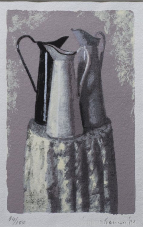 Three Jugs   -     Kenne GrégoireDutch, b.1951-Screenprint , 84/150, 22 x 14 cm .