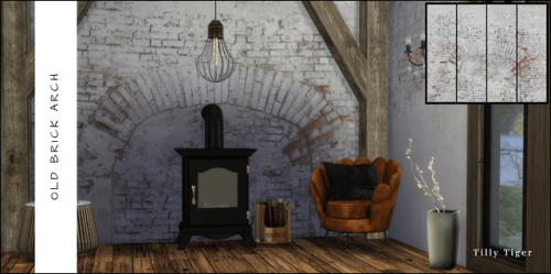 bloomingrosysims: TS4: Rustic brick wall murals by Tilly Tiger Whether your style is industrial or r