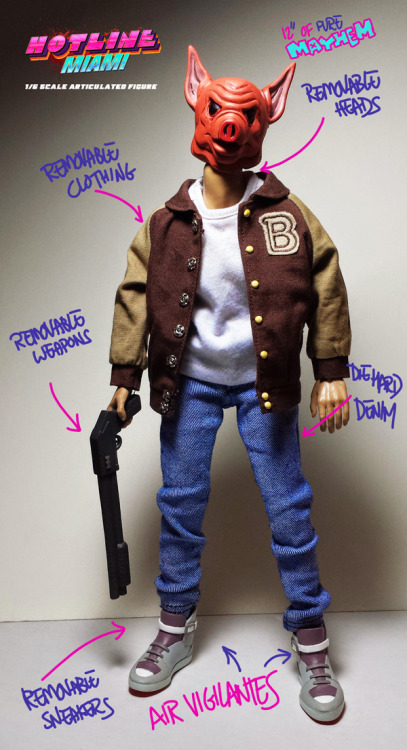 albotas:   KICKSTART THIS SHIZZ: HOTLINE MIAMI 1/6 SCALE ARTICULATED JACKET FIGURE Our longtime amigo Erick Scarecrow has teamed up with Dennaton Games and Devolver Digital for what could be his biggest release to date - a figure based on Jacket, the