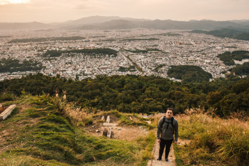 Thursday 5th October 2017. 17:00 Kyoto Japan.We climbed Daimonji to watch the sunset; this also happ