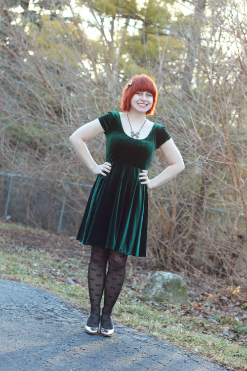 Green Velvet for Xmas (by Jamie Rose) Fashionmylegs- Daily fashion from around the web Submit Look N